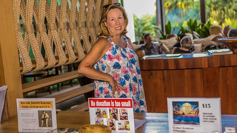 Linda at the 2022 Hawai&lsquo;i Island Steel Guitar Experience