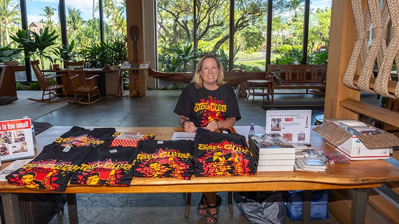 Linda at the 2024 Hawai&lsquo;i Island Steel Guitar Experience