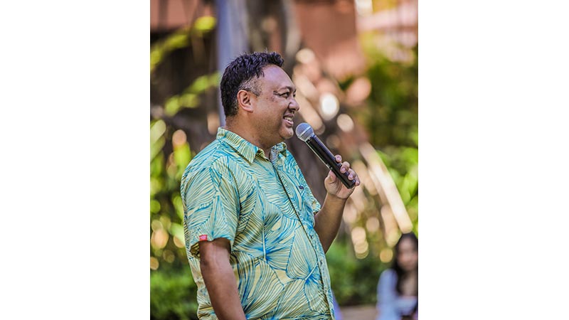 Monte at the 2023 Waikīkī Steel Guitar Week Tuesday Evening Concert