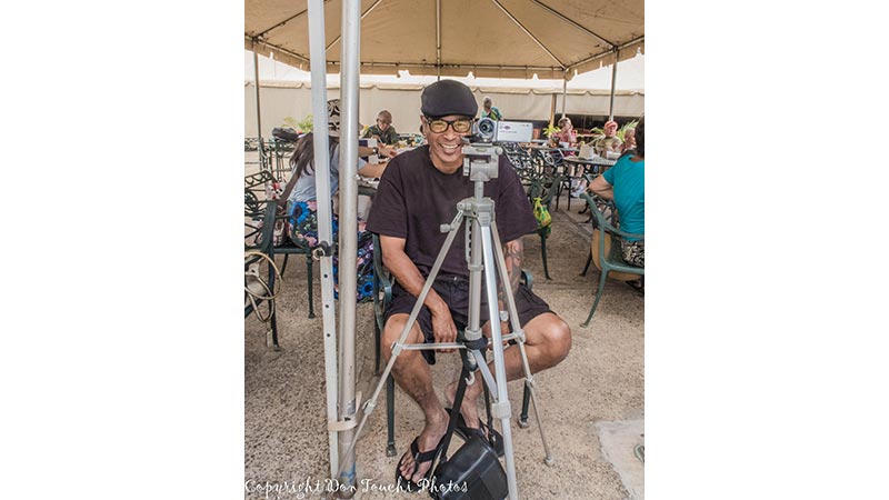 Ron videographing the 2017 Maui Steel Guitar Festival